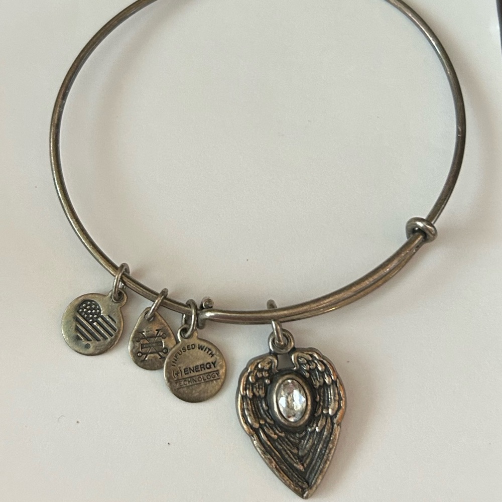 Alex & Ani Silver Guardian Angel Bangle